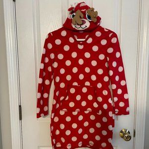 Justice Red/White Polka Dot Reindeer Night Dress - Sz12
